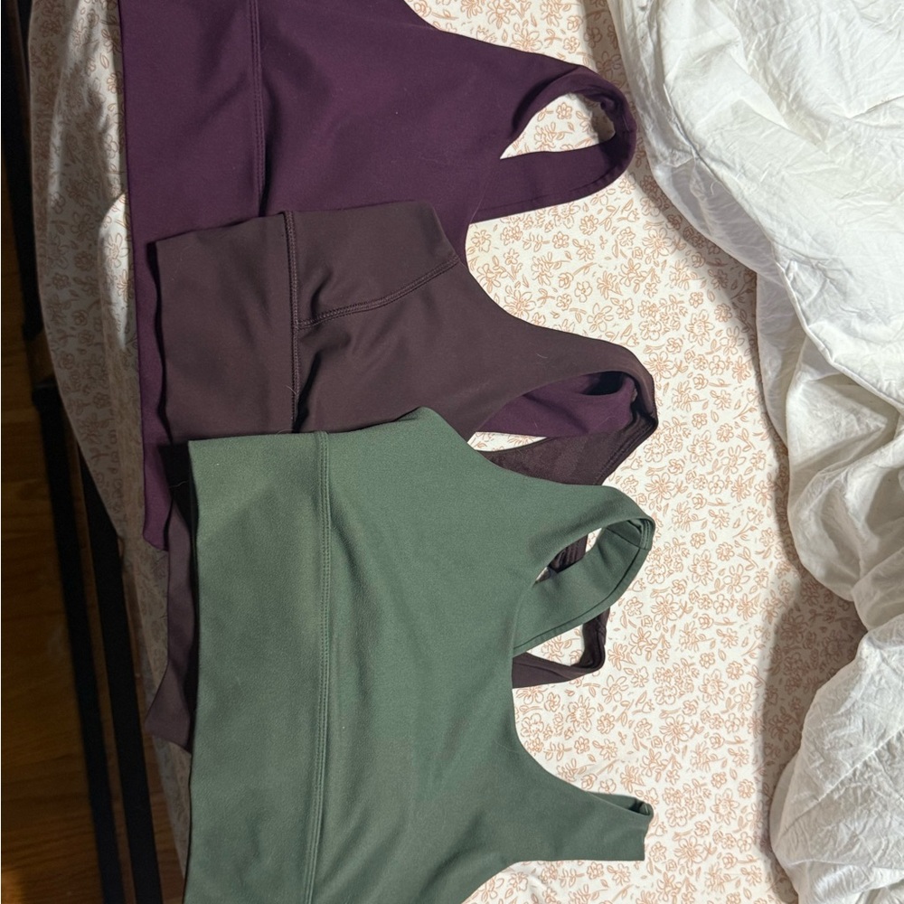 Assorted brands Purple and Gray Fitted Crop Sports Bras